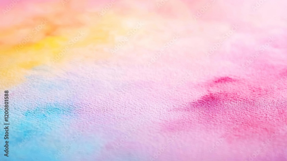 Fototapeta premium Distressed watercolor concept. Soft, colorful watercolor abstract background in shades of pink, yellow, and blue.