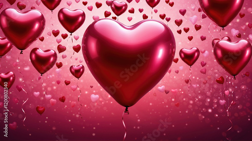 Heart Balloons with Reds, Pinks, and Intricate Patterns