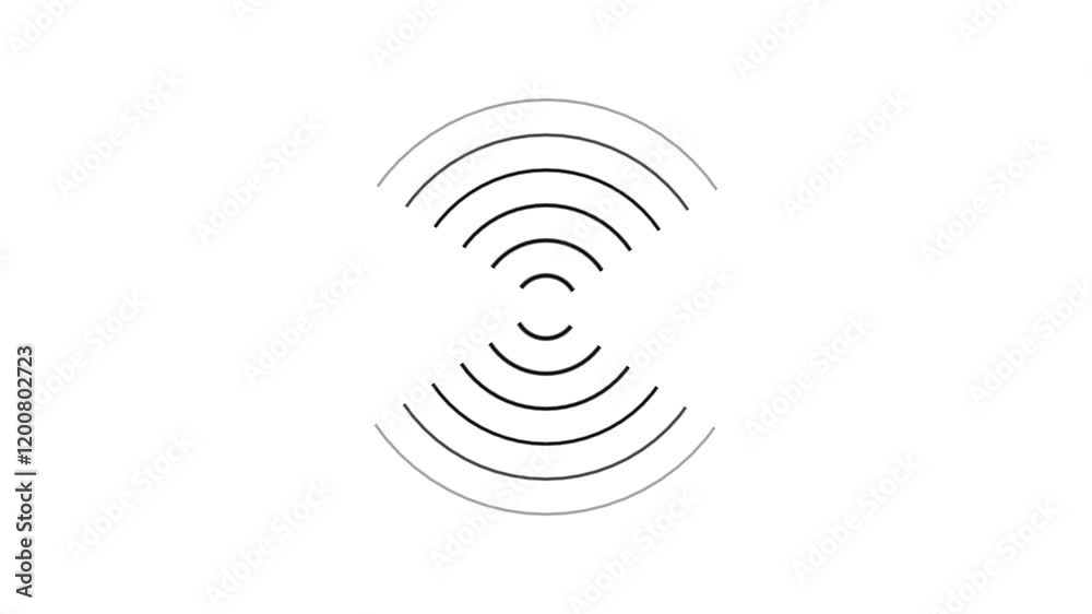 Technology radio waves signal animation on white background. Frequency icon seamless video. Technology radio waves signal animation on white background. Frequency icon seamless video.