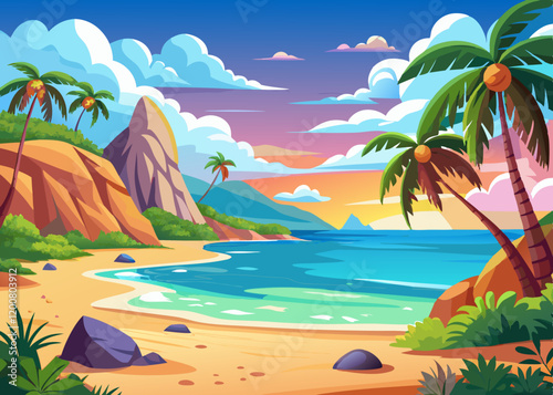 "Create Stunning Beach Backgrounds for Social Media Posts "Perfect for Any Platform vector