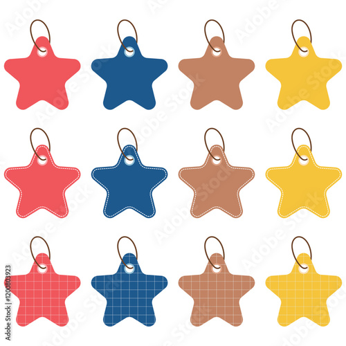 Star tag vector illustration on white background. Blank label for writing price or content decoration.