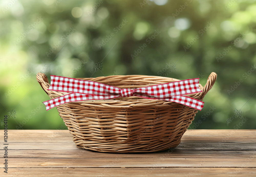 Wicker Basket with Bow Wicker Basket with Bow