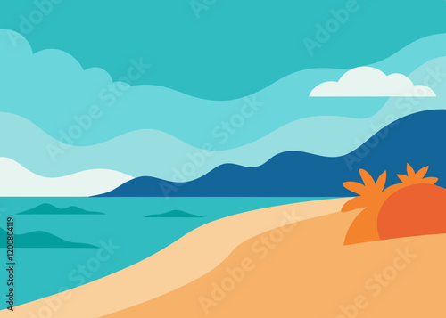 "Create Stunning Beach Backgrounds for Social Media Posts "Perfect for Any Platform vector