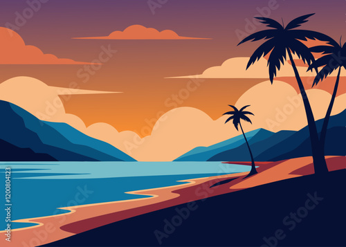 "Create Stunning Beach Backgrounds for Social Media Posts "Perfect for Any Platform vector