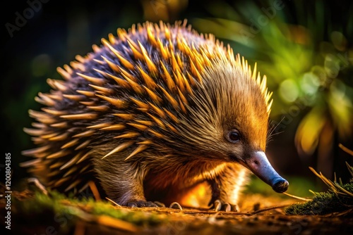 Capture elusive echidnas at night.  Master low-light photography for stunning nocturnal wildlife shots. photo