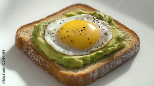 Whole grain toast topped with smashed avocado and cherry tomatoes, brainboosting breakfast, simple and healthy photo