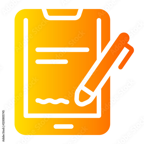 digital signature Gradient icon