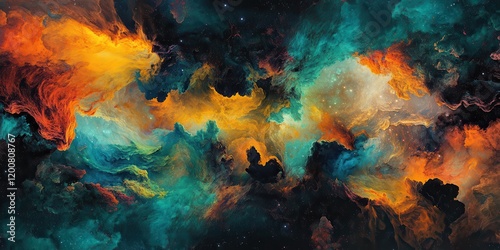Cosmic Nebula, vibrant colors, space background, digital art, website design