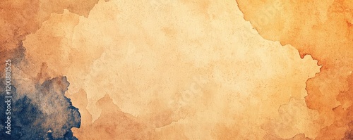 Wallpaper Mural Distressed watercolor concept. A textured abstract watercolor background in warm tones of orange and blue. Torontodigital.ca