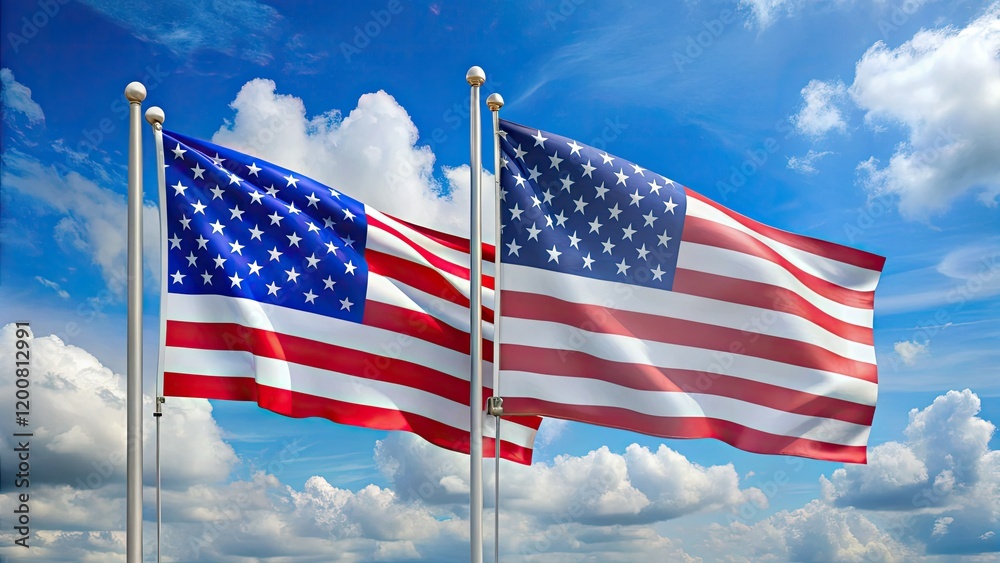 Flat-style image of waving Georgian and American flags, symbolizing international relations and diplomacy. Flat-style image of waving Georgian and American flags, symbolizing international relations and diplomacy.