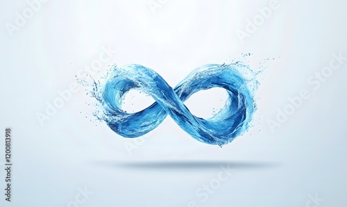Water forming infinity symbol, splash.