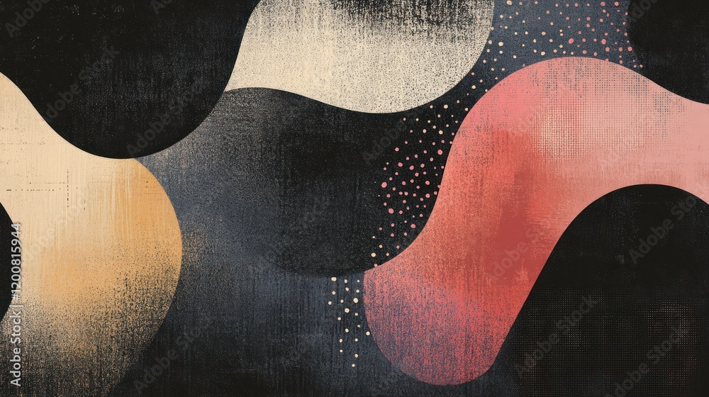 Abstract art with wavy shapes in muted colors. Abstract art with wavy shapes in muted colors.