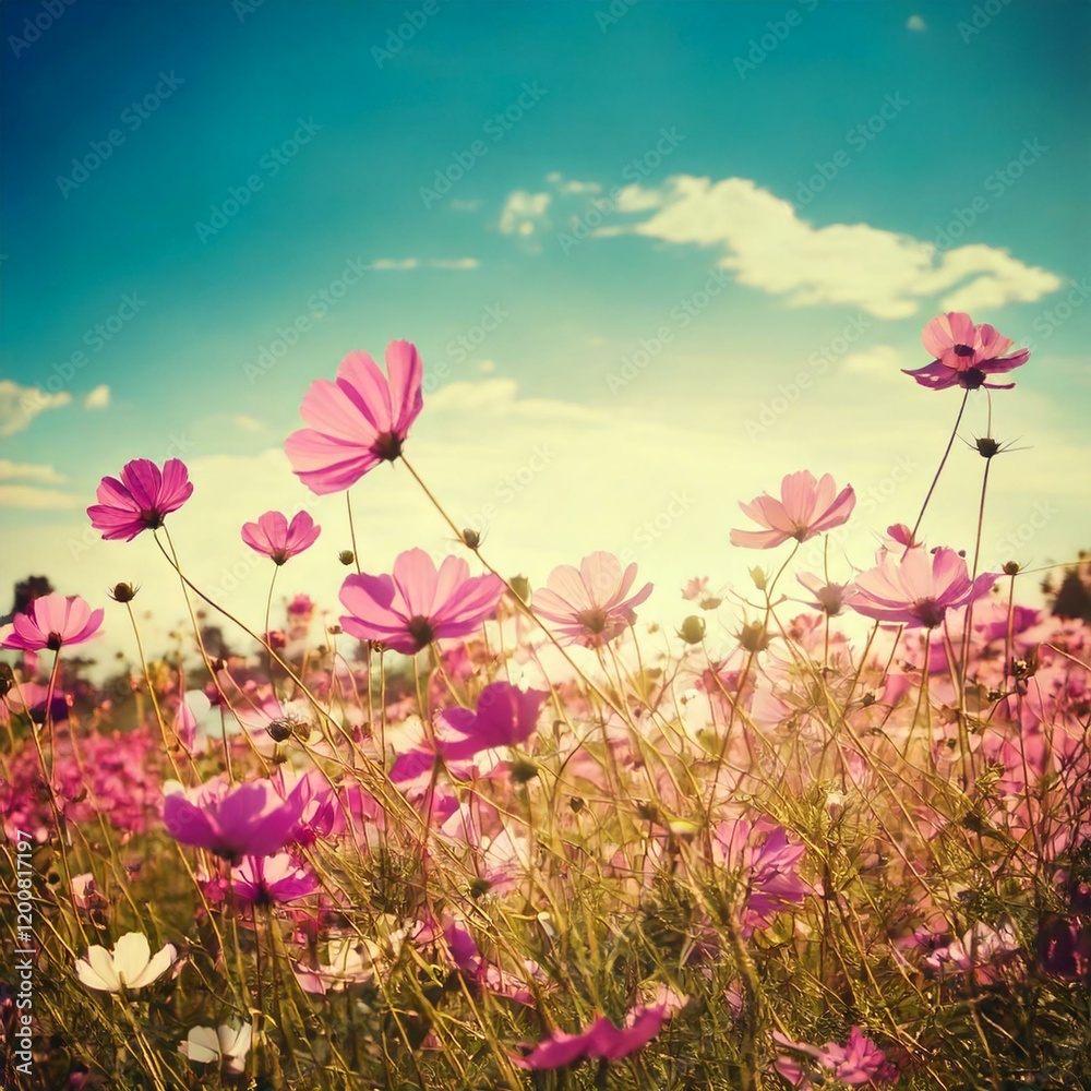 Beautiful morning of cosmos flower are blooming on white background Beautiful morning of cosmos flower are blooming on white background