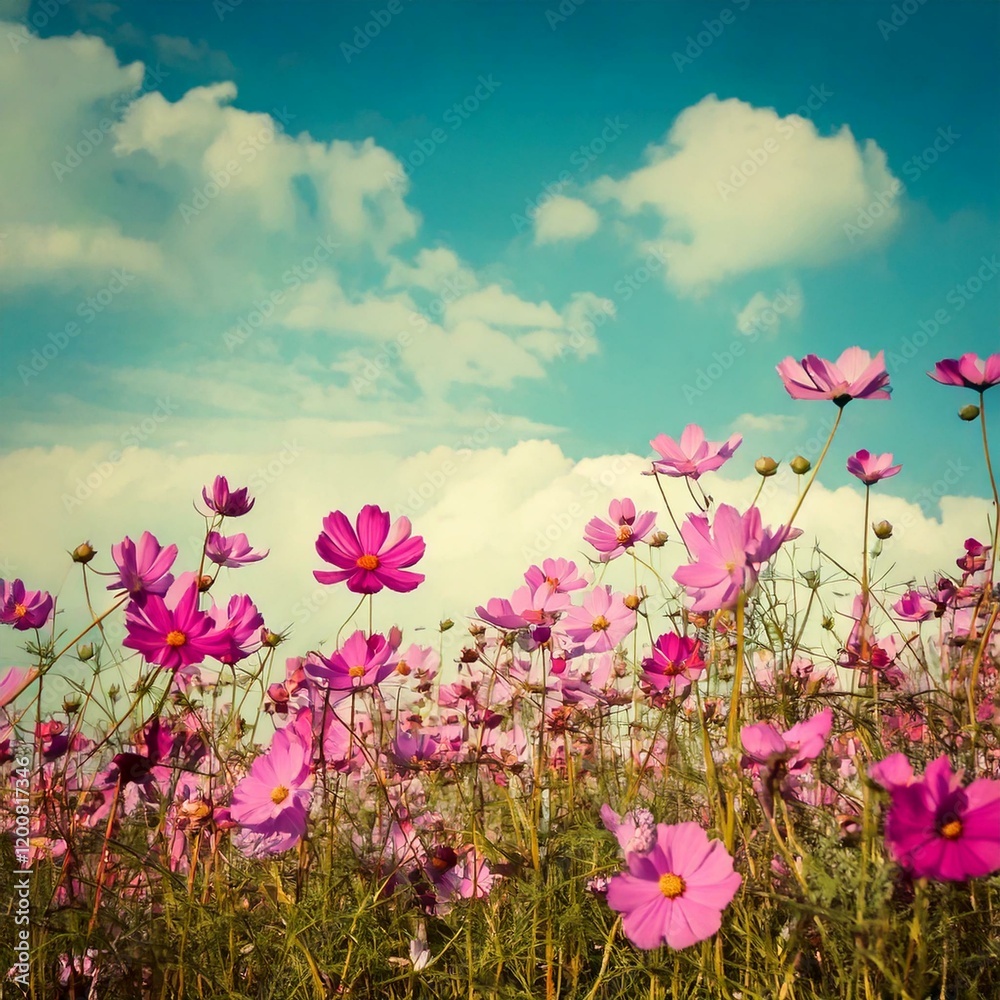 Beautiful morning of cosmos flower are blooming on white background Beautiful morning of cosmos flower are blooming on white background