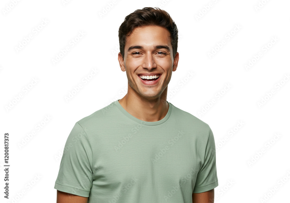 Happy Smiling Man Portrait Studio Shot Green TShirt male face model young adult teeth laugh black Happy Smiling Man Portrait Studio Shot Green TShirt male face model young adult teeth laugh black