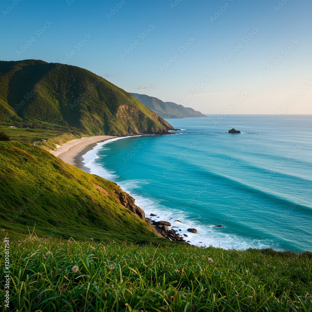 Fototapeta premium hill and sea
