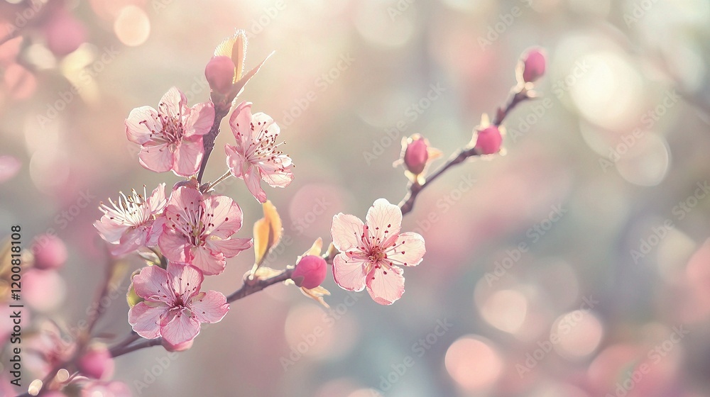 Fresh Spring Blossoms with Light and Airy Bokeh Background Fresh Spring Blossoms with Light and Airy Bokeh Background