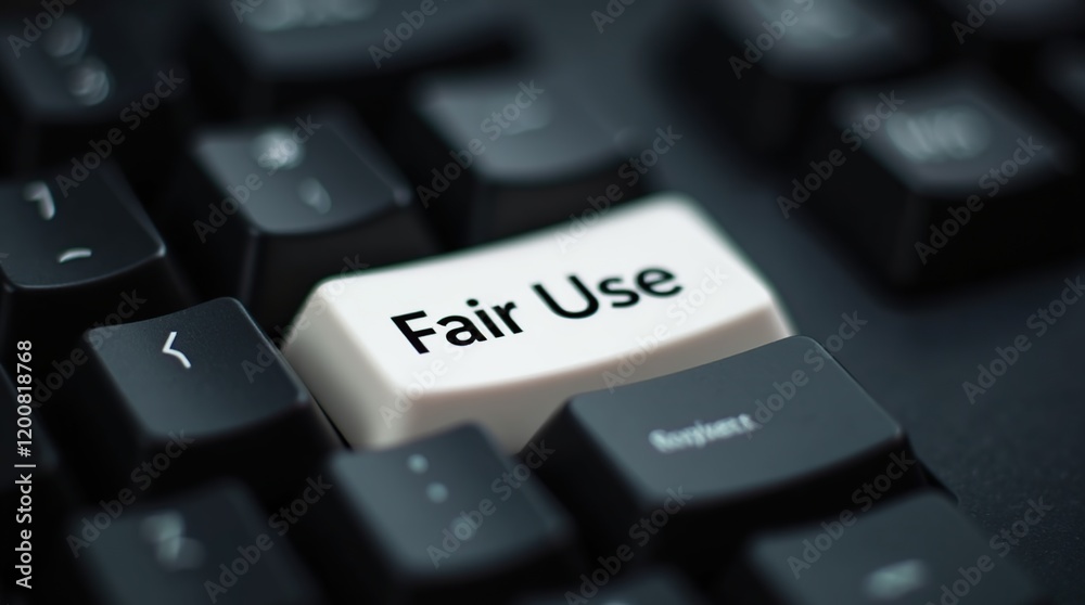 Close-Up of Computer Keyboard Key Highlighting Fair Use Concept Close-Up of Computer Keyboard Key Highlighting Fair Use Concept