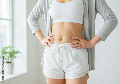美しいスタイルを持つ女性のウエスト
