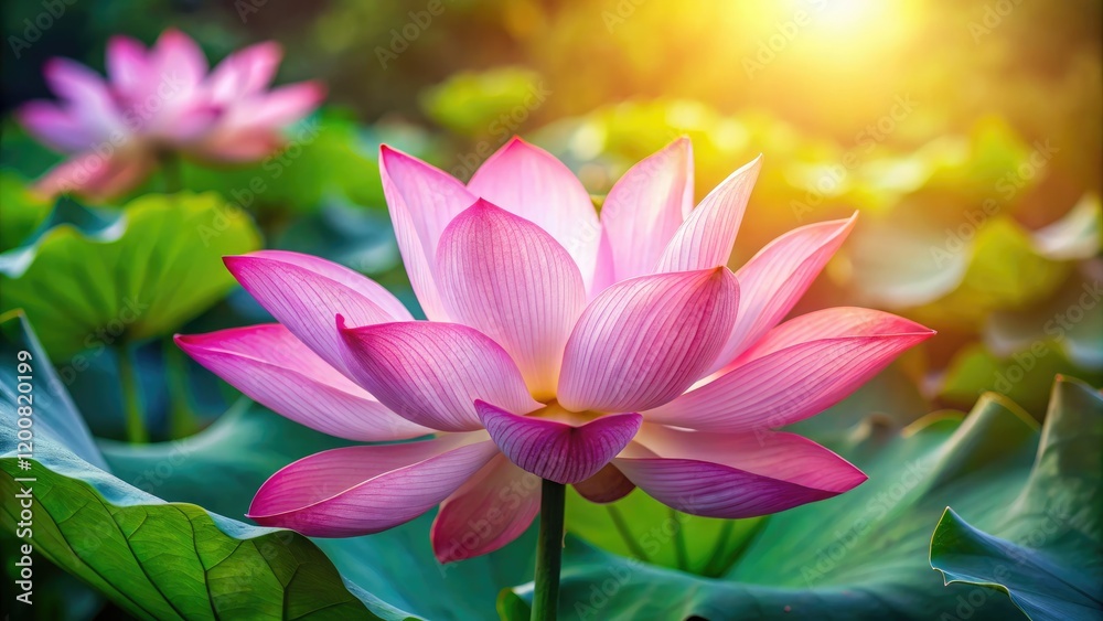 Macro shot: a vibrant pink lotus blossom, petals unfurling, delicate floral details against a soft background. Macro shot: a vibrant pink lotus blossom, petals unfurling, delicate floral details against a soft background.