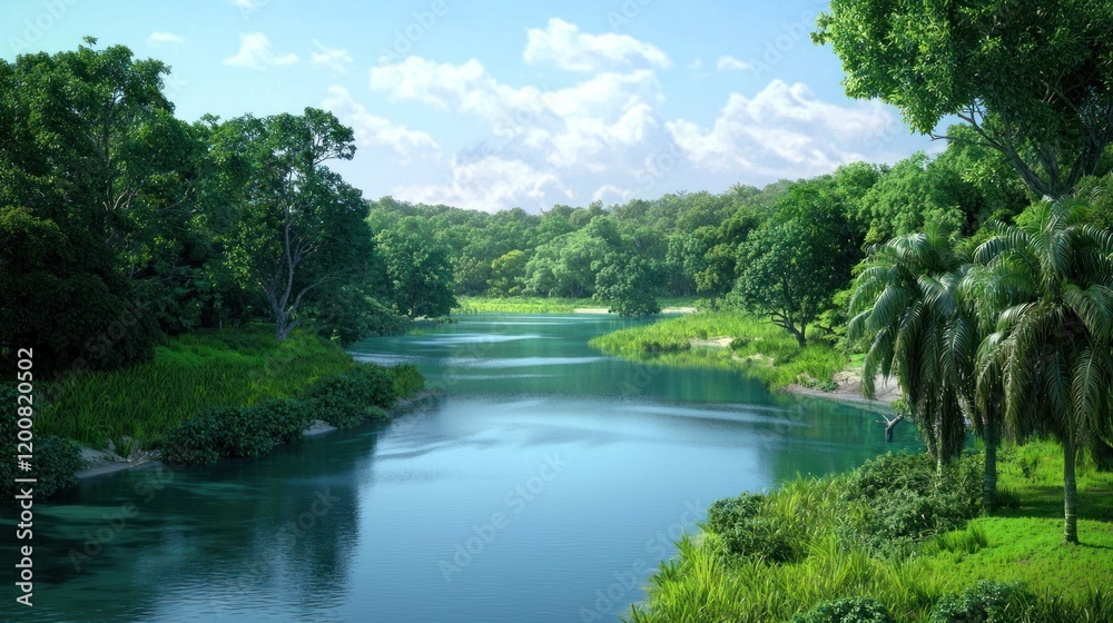 Fototapeta premium Serene Tropical River