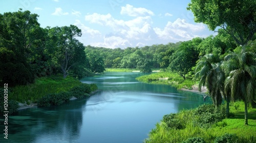 Serene Tropical River