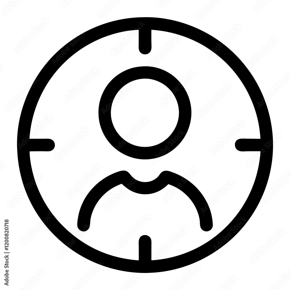 A person is being targeted by a camera. The camera is on a white background A person is being targeted by a camera. The camera is on a white background