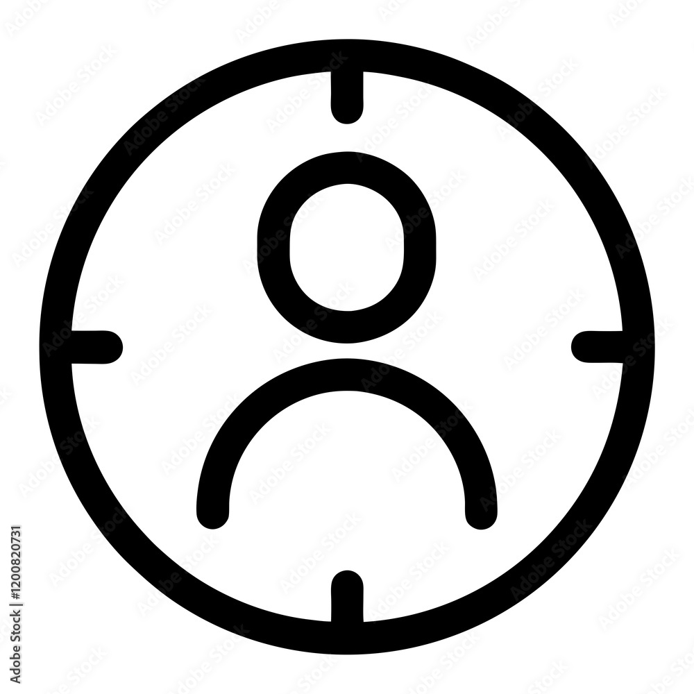 A person is being targeted by a camera. The camera is on a white background A person is being targeted by a camera. The camera is on a white background