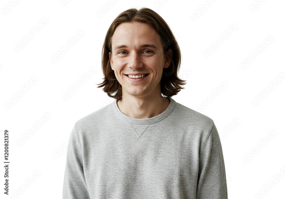 Happy Smiling Man Portrait Studio Shot Casual Grey Sweater Background face male model photo adult Happy Smiling Man Portrait Studio Shot Casual Grey Sweater Background face male model photo adult