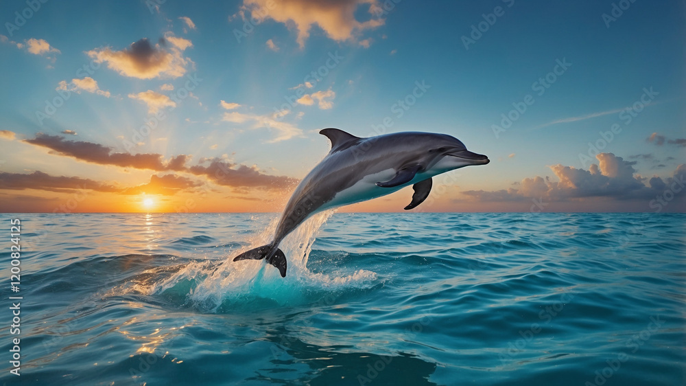 Dolphin Jumping in the Ocean Dolphin Jumping in the Ocean