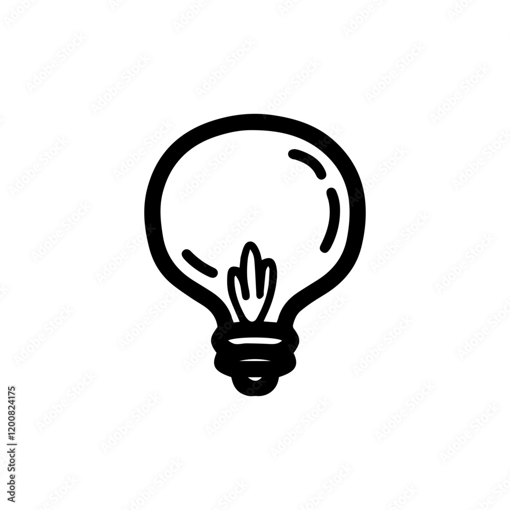 Hand-drawn line art illustration of a light bulb. Symbolizes idea, creativity, innovation, inspiration, and solution. Perfect for business, education, design, and marketing concepts Hand-drawn line art illustration of a light bulb. Symbolizes idea, creativity, innovation, inspiration, and solution. Perfect for business, education, design, and marketing concepts