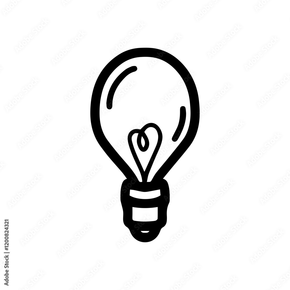 Hand-drawn line art illustration of a light bulb. Symbolizes idea, creativity, innovation, inspiration, and solution. Perfect for business, education, design, and marketing concepts Hand-drawn line art illustration of a light bulb. Symbolizes idea, creativity, innovation, inspiration, and solution. Perfect for business, education, design, and marketing concepts