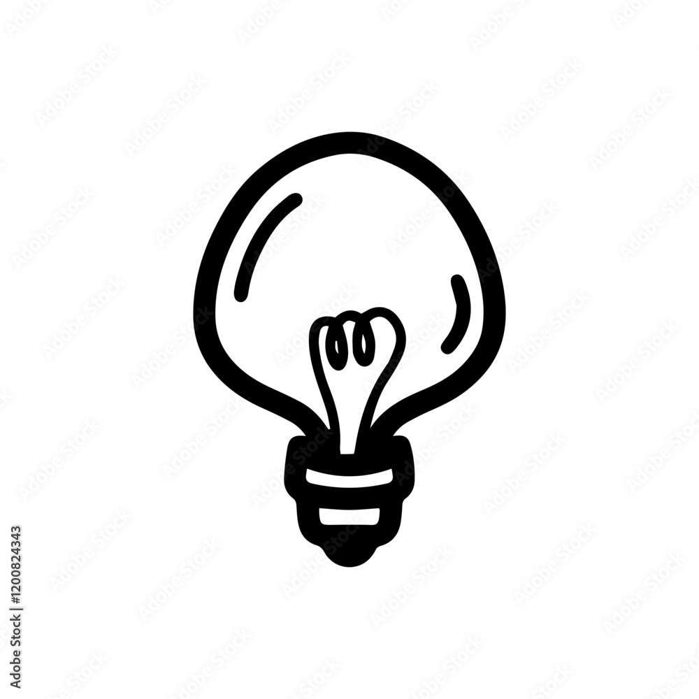 Hand-drawn line art illustration of a light bulb. Symbolizes idea, creativity, innovation, inspiration, and solution. Perfect for business, education, design, and marketing concepts Hand-drawn line art illustration of a light bulb. Symbolizes idea, creativity, innovation, inspiration, and solution. Perfect for business, education, design, and marketing concepts