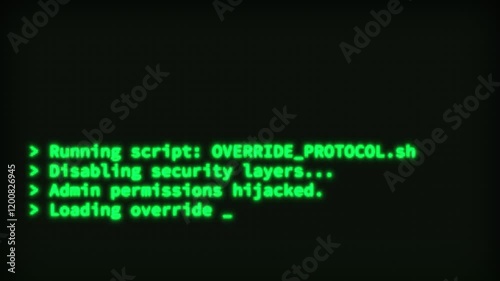 Retro Hacking Coding UI Text Animation – Glowing Green 4K Technology Motion Graphics