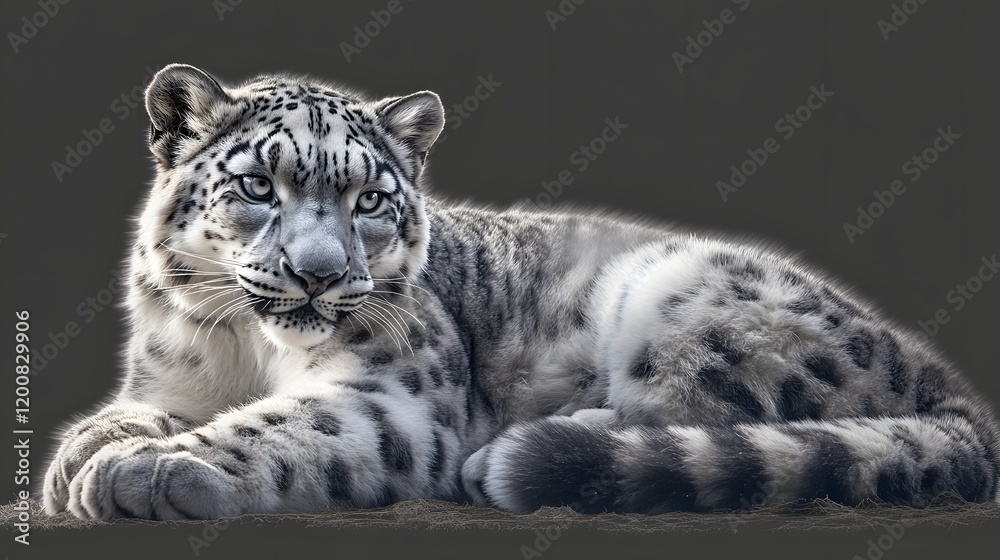 Snow leopard isolated on transparent background Snow leopard isolated on transparent background