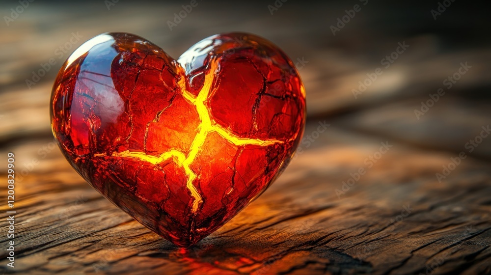 Broken Heart: A Glowing Symbol of Pain and Loss Broken Heart: A Glowing Symbol of Pain and Loss