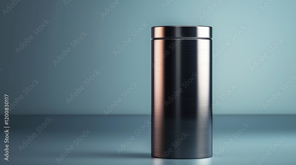 Metallic tumbler studio shot, gradient background, product mock-up Metallic tumbler studio shot, gradient background, product mock-up