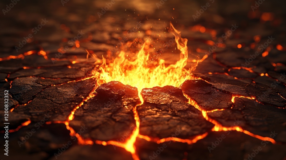Infernal Crack: fiery eruption from Earth's core Infernal Crack: fiery eruption from Earth's core