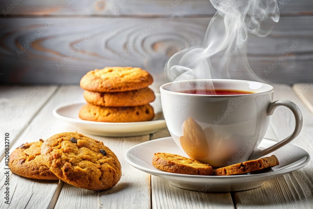 Warm tea, crisp cookies, and a comforting scene—perfectly captured in this AI-generated image. Warm tea, crisp cookies, and a comforting scene—perfectly captured in this AI-generated image.
