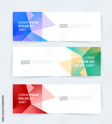 Geometric banner design with Vector presentation template.