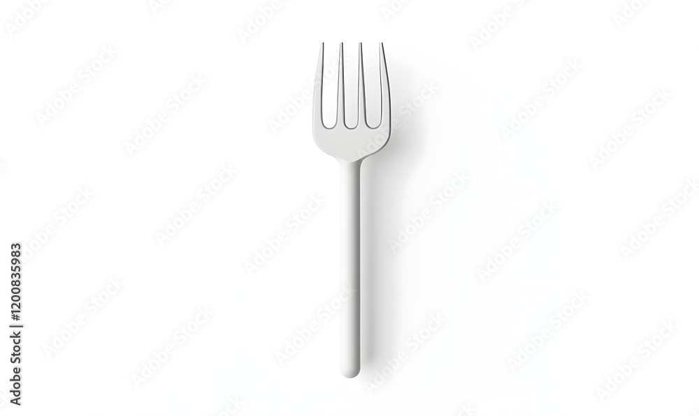 Single white fork isolated on white background. Single white fork isolated on white background.