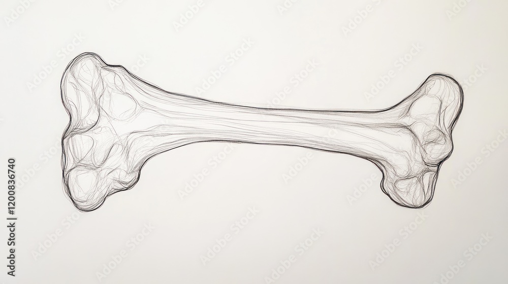 Abstract illustration of a long bone. Abstract illustration of a long bone.
