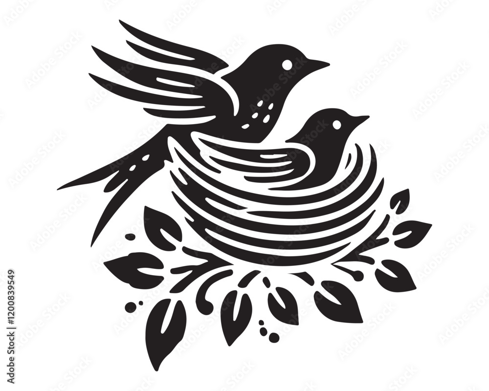 Fototapeta premium Nestling bird 18.eps