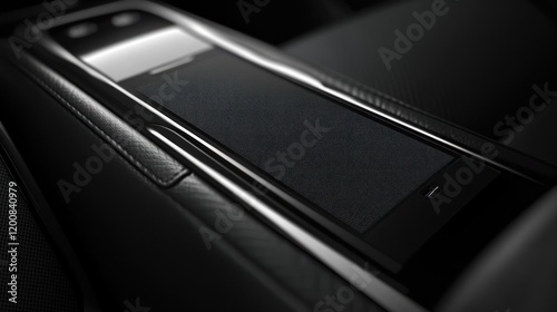 Wallpaper Mural Luxury Car Interior Detail: Sleek Wireless Charging Pad and Console Torontodigital.ca