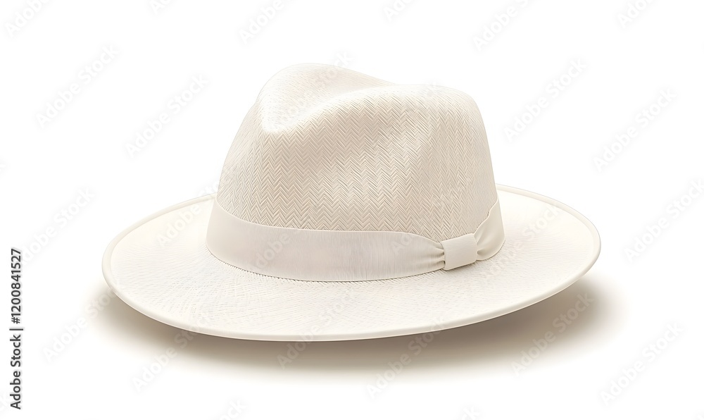 White fedora hat isolated on white background. White fedora hat isolated on white background.