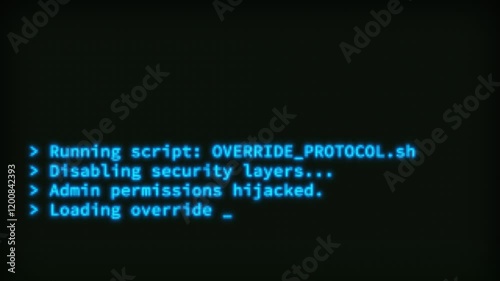 Retro Hacking Coding UI Text Animation – Glowing Blue 4K Technology Motion Graphics