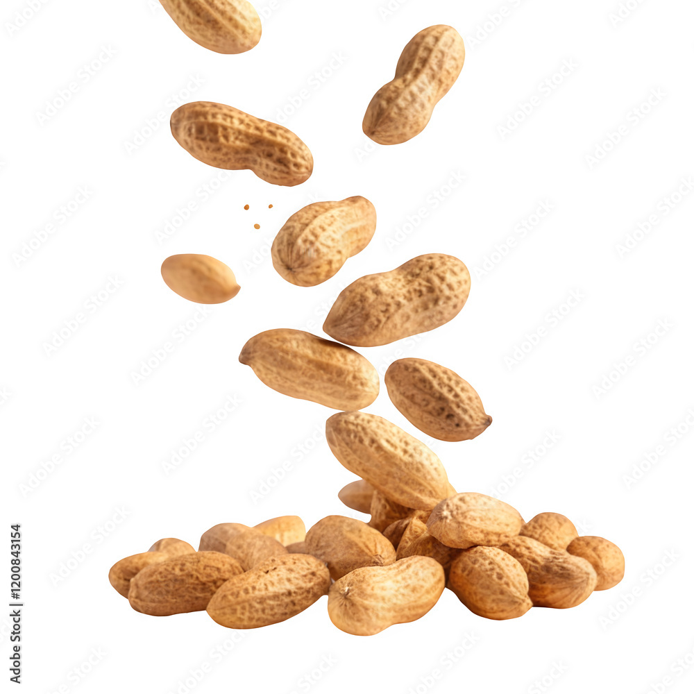 Peanut flying on transparent background Peanut flying on transparent background