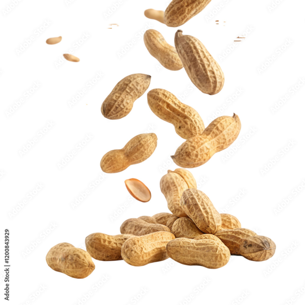 Peanut flying on transparent background Peanut flying on transparent background