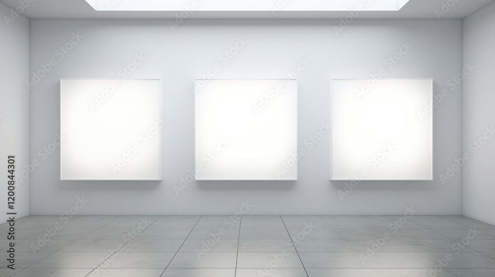 Empty Gallery Space - Modern Minimalist Design Empty Gallery Space - Modern Minimalist Design