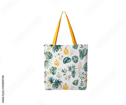 tote cloth handbag with isolated on white background, reusable bag photo